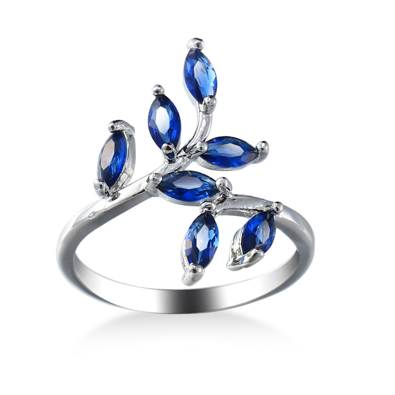 Pretty Blue Leaves Design Ring - Ethnic Fashion Designers 评论和价格