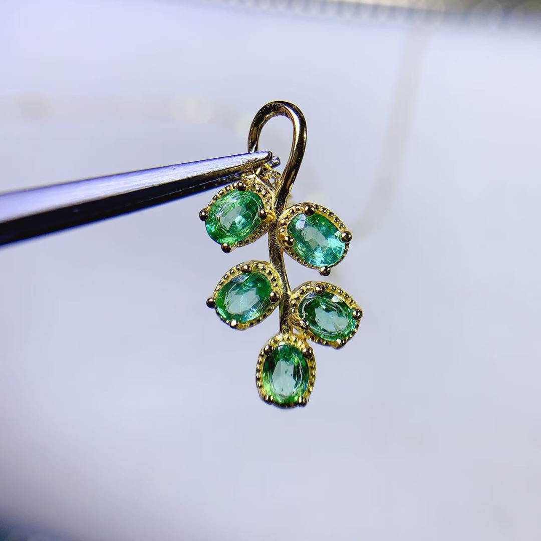 Opulent Genuine Emerald S925 S - Ethnic Fashion Designers 评论和价格
