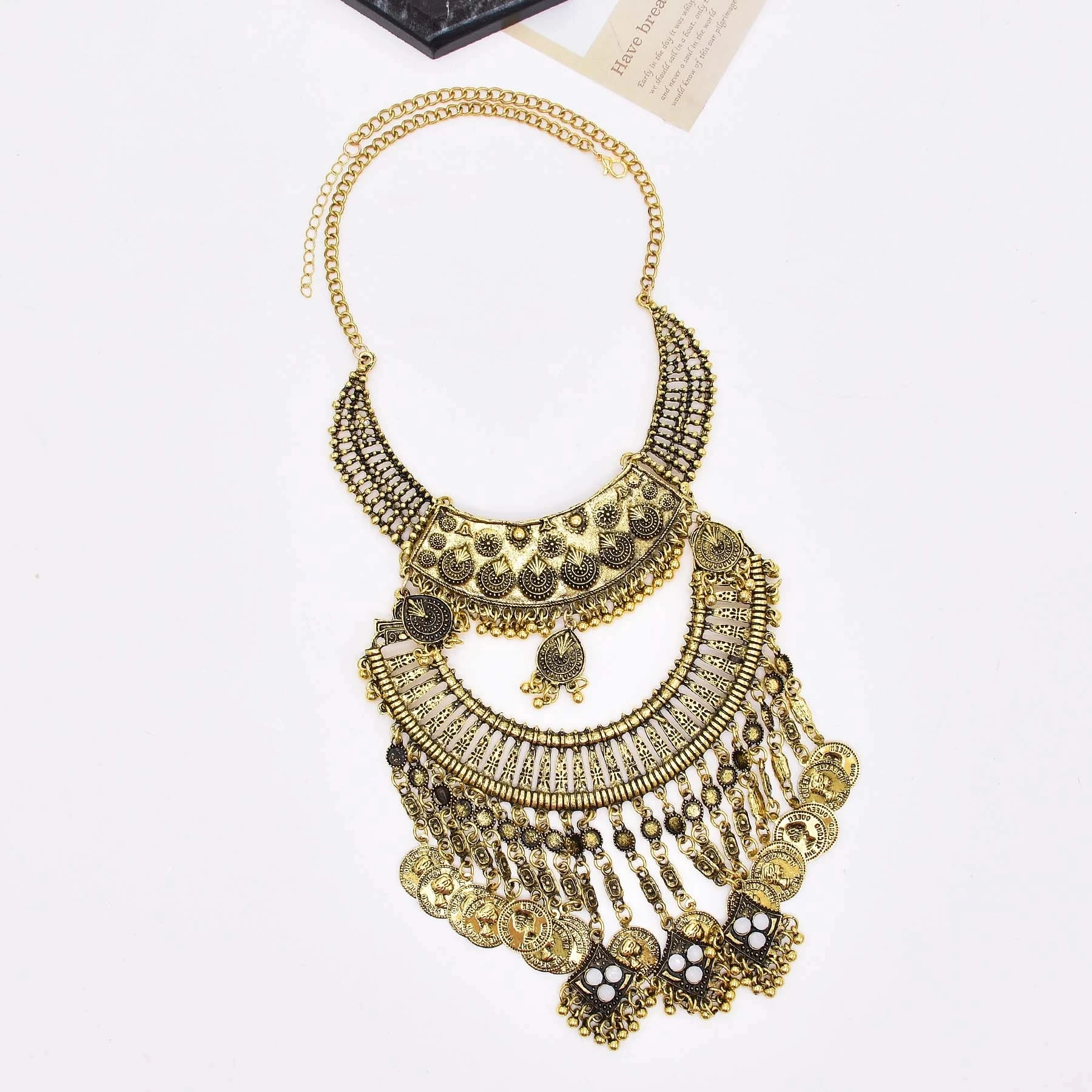Retro Golden Gypsy Afghan Coin - Ethnic Fashion Pakistan 评论和价格